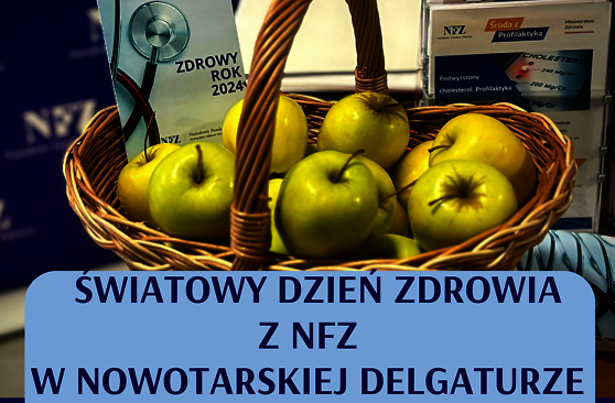 Plakat Światowy Dzień Zdrowia w nowotarskiej delegaturze NFZ