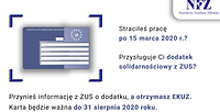 Infografika. Tekst: EKUZ na podstawie dodatku solidarnościowego z ZUS