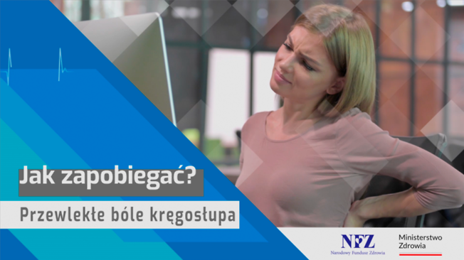 Grafika Środy z Profilaktyką. Przewlekłe bóle kręgosłupa - jak zapobiegać?