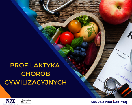 Grafika informacyjna Środa z Profilaktyką. Choroby cywilizacyjne