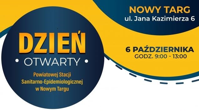 Grafika informacyjna - dzień otwarty PSSE w Nowym Targu