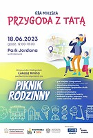 Plakat promocyjny pikniku Przygoda z Tatą