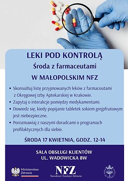 Plakat promocyjny wydarzenia Leki pod kontrolą