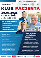 Plakt informujący o Kulubie Pacjenta