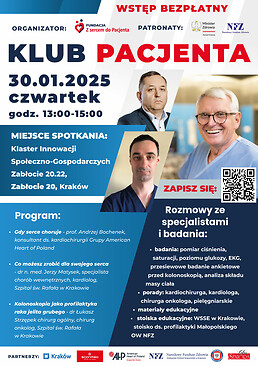 Plakt informujący o Kulubie Pacjenta