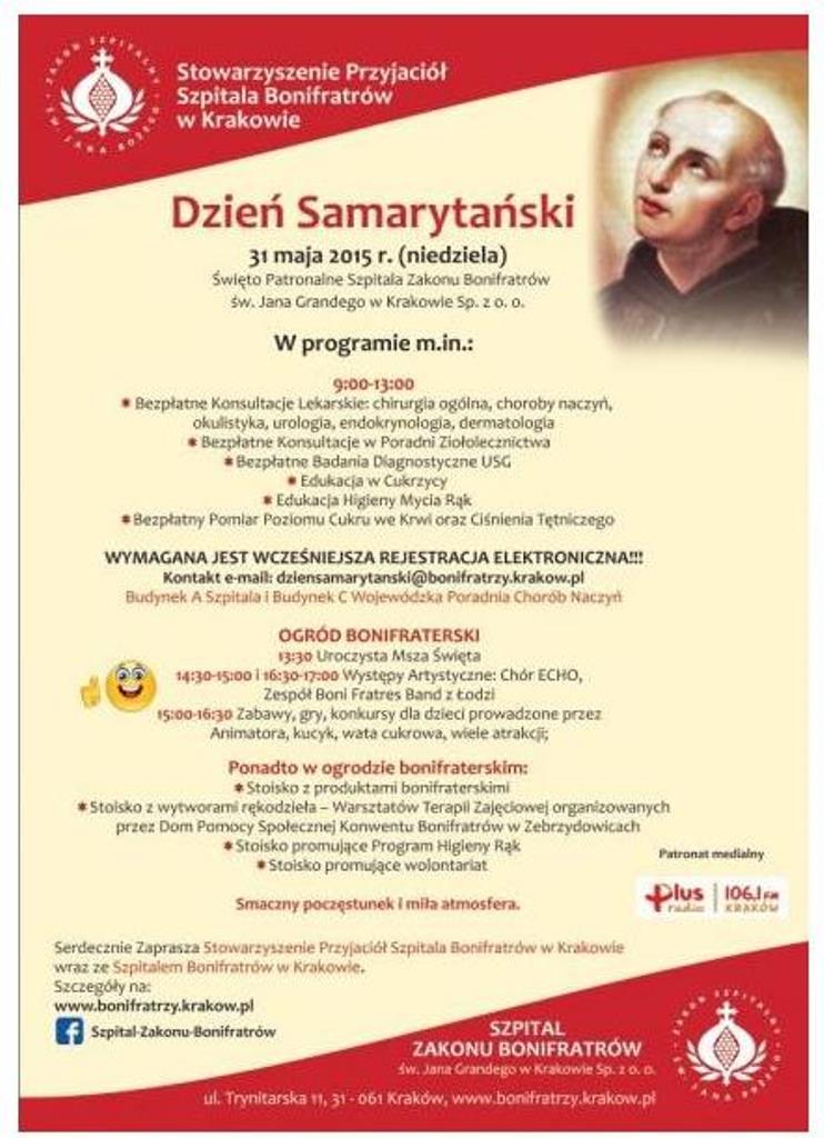 Plakat informacyjny - Dzień Samarytański 